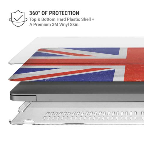 United Kingdom Flag Distressed MacBook Pro 16in (2021-25) Case plus Skin