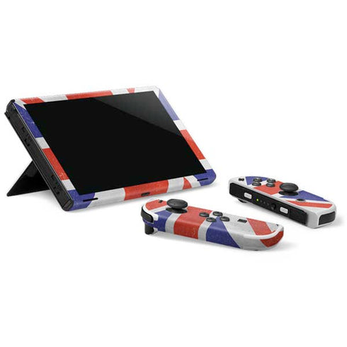United Kingdom Flag Distressed Nintendo Switch OLED (2021) Skin