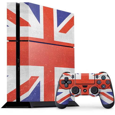 United Kingdom Flag Distressed PS4 Console and Controller Bundle Skin