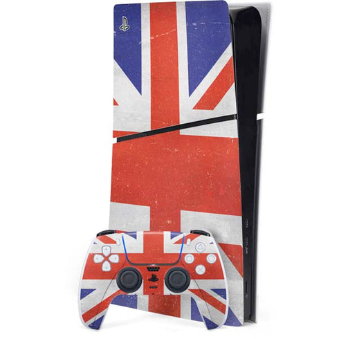 United Kingdom Flag Distressed PS5 Slim Digital Edition Bundle Skin