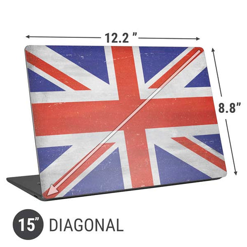 United Kingdom Flag Distressed Universal Laptop 15in (12.2 x 8.8in) Skin