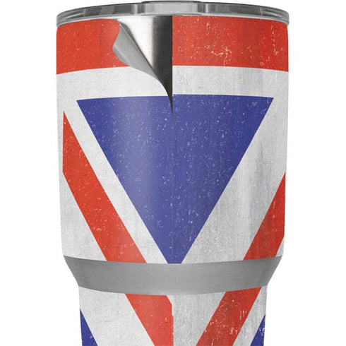 United Kingdom Flag Distressed Yeti 30oz Rambler Tumbler Skin