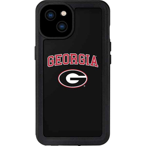 University of Georgia Collegiate Text iPhone 15 Plus Waterproof Case