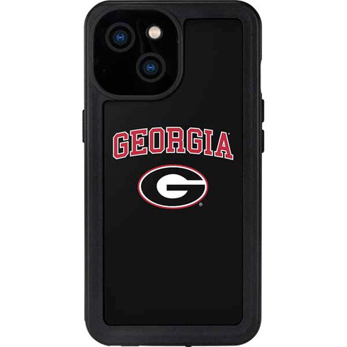 University of Georgia Collegiate Text iPhone 15 Waterproof Case
