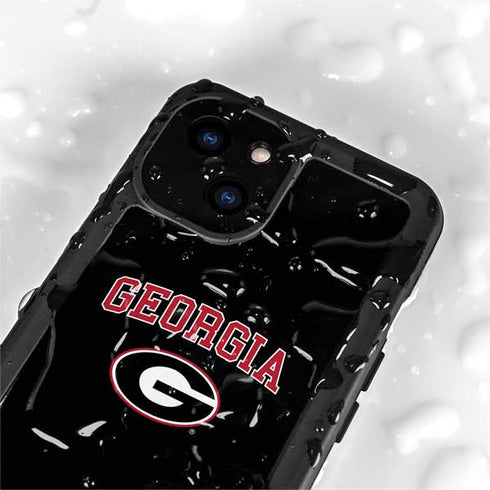 University of Georgia Collegiate Text iPhone 15 Waterproof Case