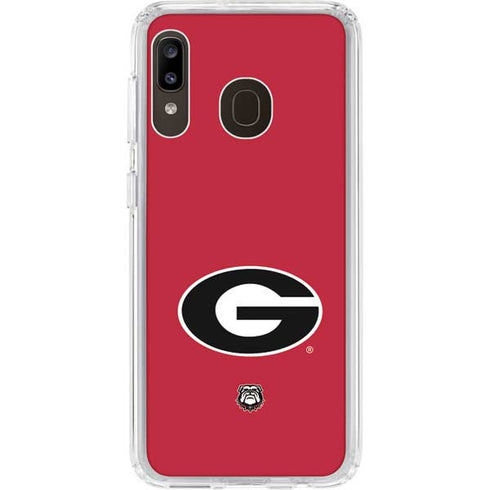 University of Georgia Logo Red Galaxy A20 Clear Case