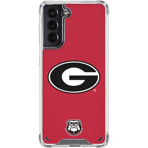University of Georgia Logo Red Galaxy S21 5G Clear Case