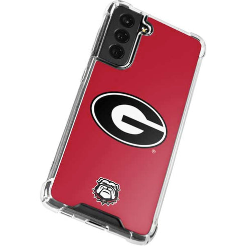 University of Georgia Logo Red Galaxy S21 FE Clear Case