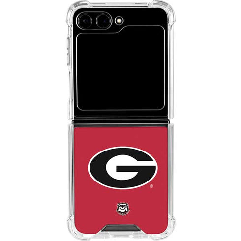 University of Georgia Logo Red Galaxy Z Flip5 5G Clear Case