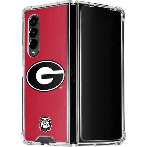 University of Georgia Logo Red Galaxy Z Fold4 5G Clear Case