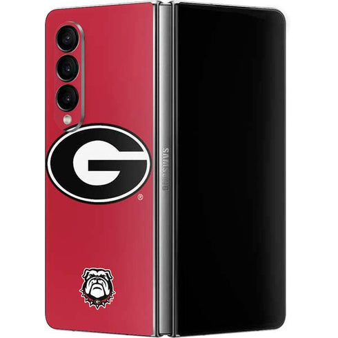 University of Georgia Logo Red Galaxy Z Fold4 5G Skin