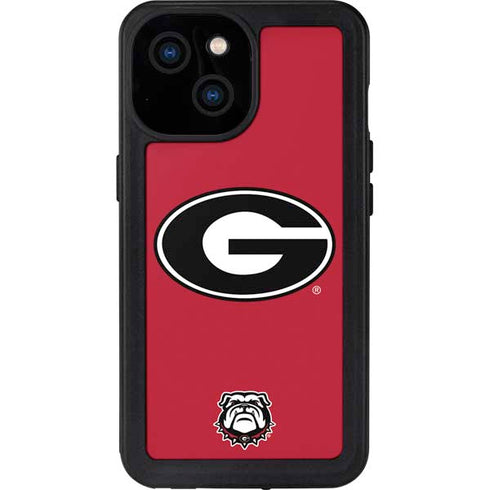 University of Georgia Logo Red iPhone 13 Mini Waterproof Case