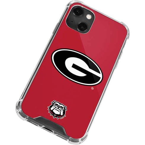 University of Georgia Logo Red iPhone 14 Plus Clear Case