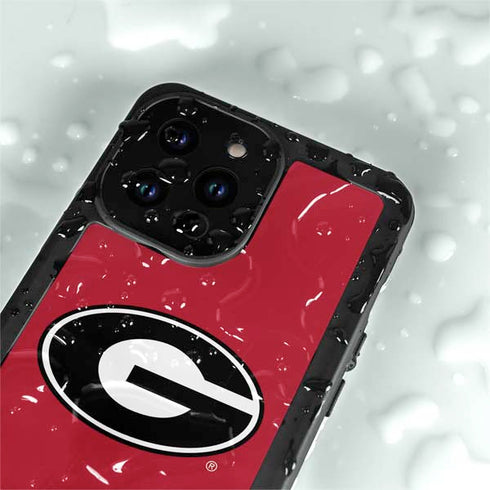 University of Georgia Logo Red iPhone 14 Pro Max Waterproof Case
