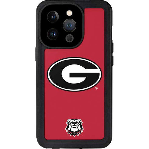 University of Georgia Logo Red iPhone 14 Pro Waterproof Case