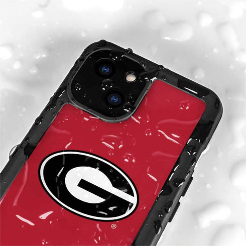 University of Georgia Logo Red iPhone 15 Waterproof Case