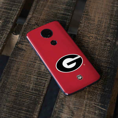 University of Georgia Logo Red Moto E5 Plus Skin