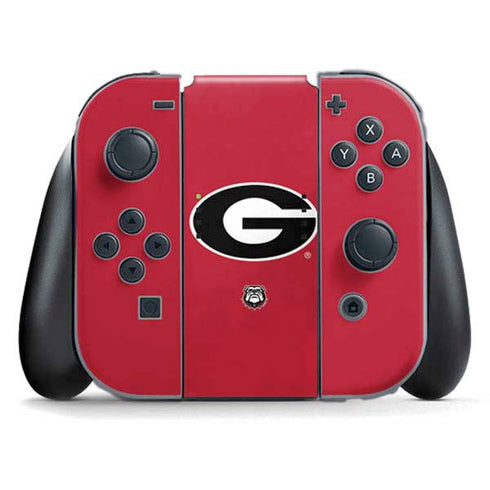 University of Georgia Logo Red Nintendo Switch (2017-2021) Joy-Con Controller Skin