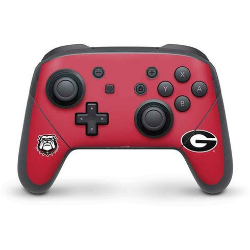 University of Georgia Logo Red Nintendo Switch Pro Controller Skin