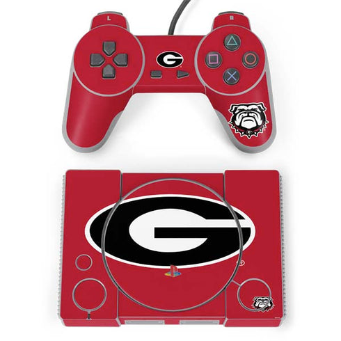 University of Georgia Logo Red PlayStation Classic Bundle Skin