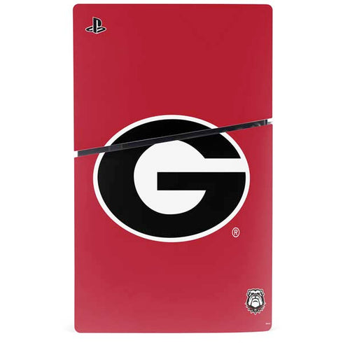 University of Georgia Logo Red PS5 Slim Disk Bundle Skin