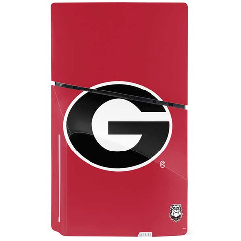 University of Georgia Logo Red PS5 Slim Disk Bundle Skin