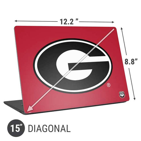 University of Georgia Logo Red Universal Laptop 15in (12.2 x 8.8in) Skin