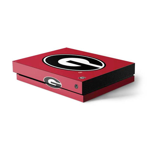 University of Georgia Logo Red Xbox One X Console Skin