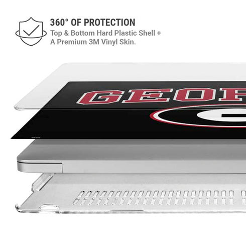 University of Georgia Collegiate Text MacBook Air 15in (2023-2025) Case plus Skin