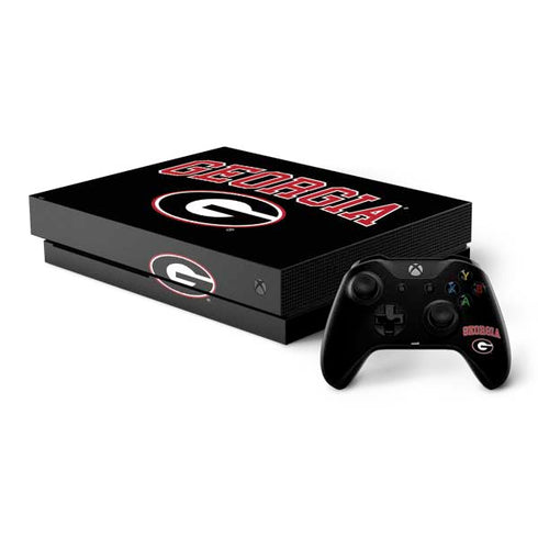University of Georgia Collegiate Text Xbox One X Bundle Skin