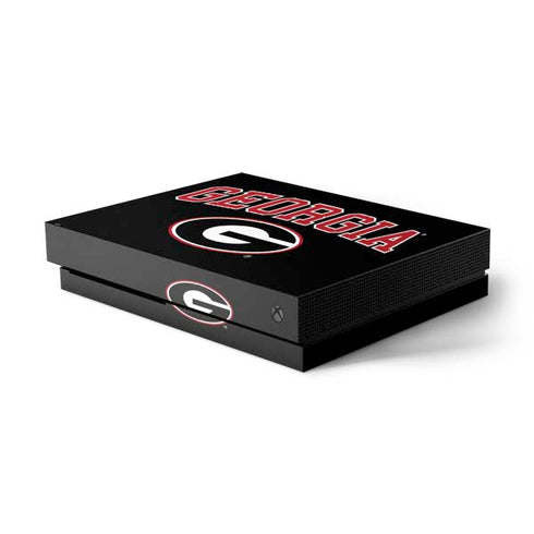 University of Georgia Collegiate Text Xbox One X Console Skin