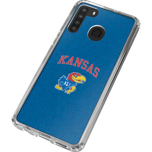 University of Kansas Collegiate Text Galaxy A21 Clear Case