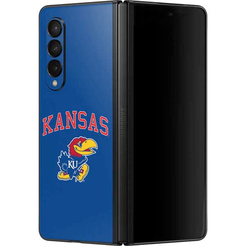 University of Kansas Collegiate Text Galaxy Z Fold3 5G Skin