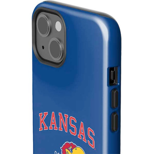 University of Kansas Collegiate Text iPhone 15 Plus Impact Case