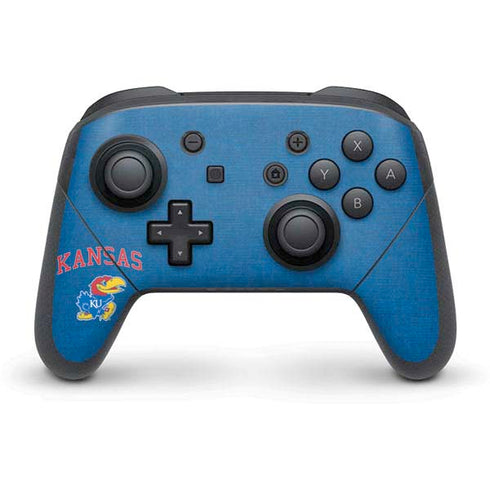 University of Kansas Collegiate Text Nintendo Switch Pro Controller Skin