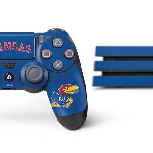 University of Kansas Collegiate Text PS4 Pro Bundle Skin