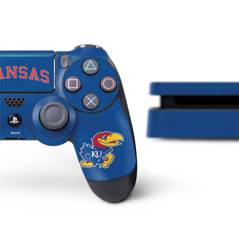 University of Kansas Collegiate Text PS4 Slim Bundle Skin