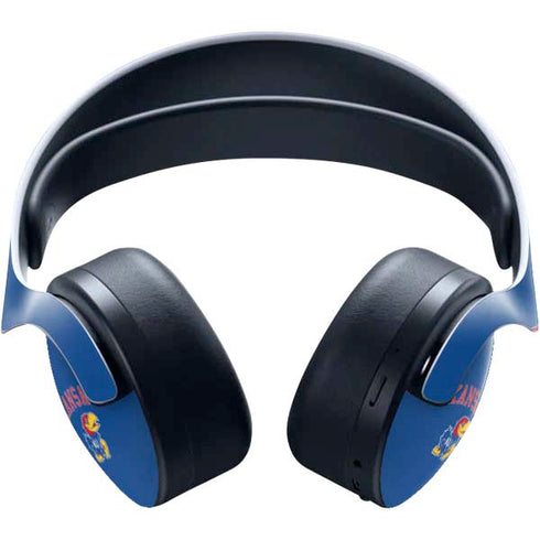 University of Kansas Collegiate Text PULSE 3D Wireless Headset for PS5 Skin