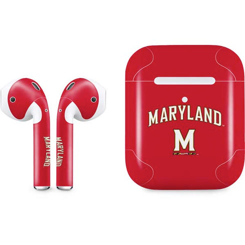 University of Maryland Collegiate Text Red Apple AirPods 2 Skin