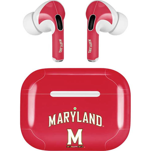 University of Maryland Collegiate Text Red Apple AirPods Pro Skin