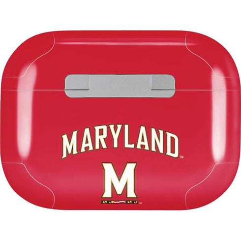 University of Maryland Collegiate Text Red Apple AirPods Pro Skin