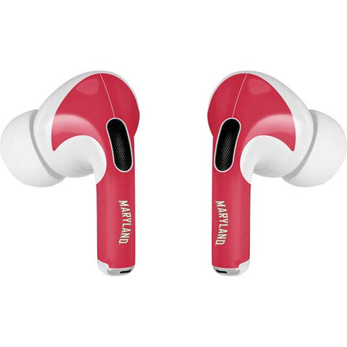 University of Maryland Collegiate Text Red Apple AirPods Pro Skin