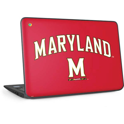 University of Maryland Collegiate Text Red HP Chromebook Skin