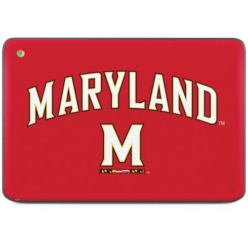 University of Maryland Collegiate Text Red HP Chromebook Skin