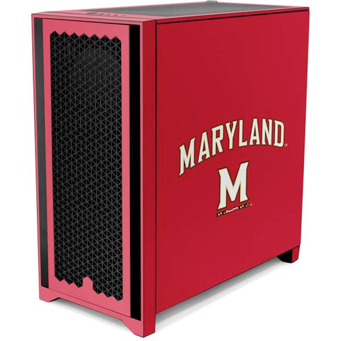 University of Maryland Collegiate Text Red Corsair 4000D Tempered Glass Mid-Tower ATX Case Skin