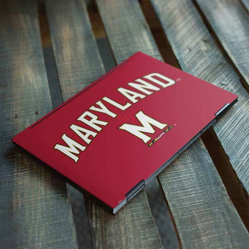 University of Maryland Collegiate Text Red HP Envy Skin