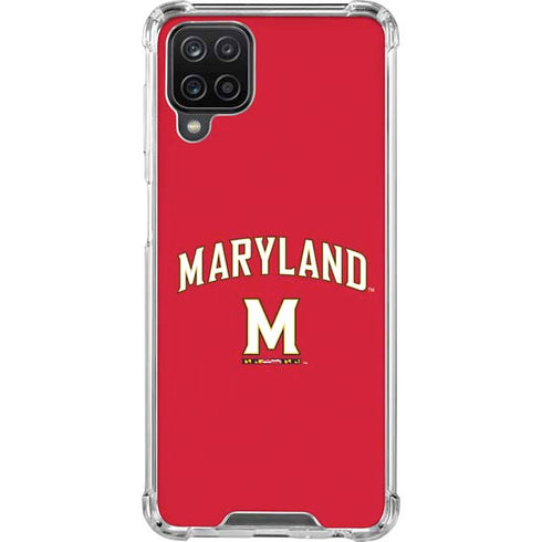 University of Maryland Collegiate Text Red Galaxy A12 Clear Case