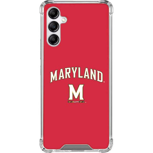 University of Maryland Collegiate Text Red Galaxy A14 5G Clear Case