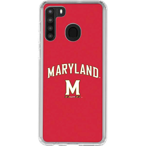 University of Maryland Collegiate Text Red Galaxy A21 Clear Case