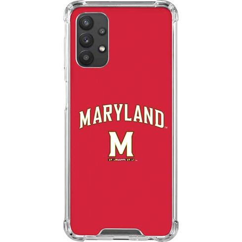 University of Maryland Collegiate Text Red Galaxy A32 5G Clear Case